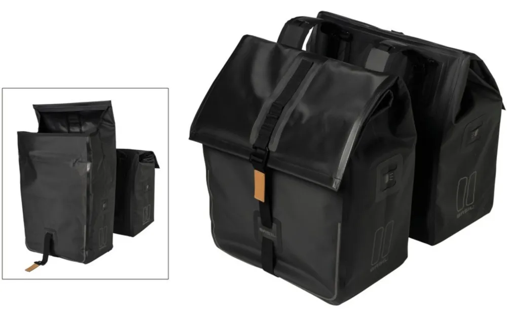 Basil Doppelpacktasche Urban Dry matt black, 35,5x17x42cm,50ltr, wasserdicht Top-Seller