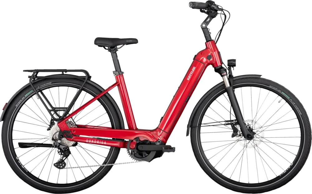 Kettler Quadriga CX10 LG (625) - 625 Wh - 28 Zoll - Tiefeinsteiger - classic red shiny - Größe 53 CM Mega-Angebot