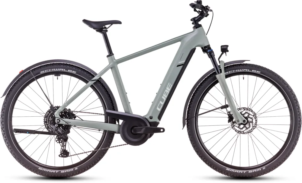 Expressversand Cube Nuride Hybrid Pro 600 Allroad - 600 Wh - 28 Zoll - Diamant - pistachio´n´stonegrey - Größe 50 CM