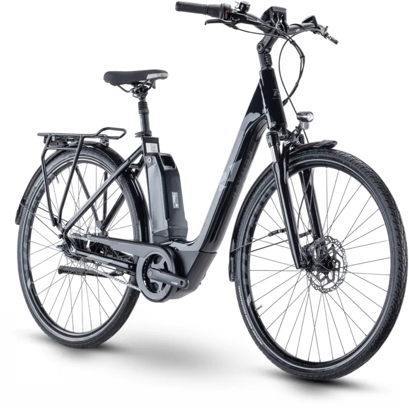 Günstig Raymon CityRay E 4.0 FW - 500 Wh - 28 Zoll - Tiefeinsteiger - Black Grey - Größe 45 CM