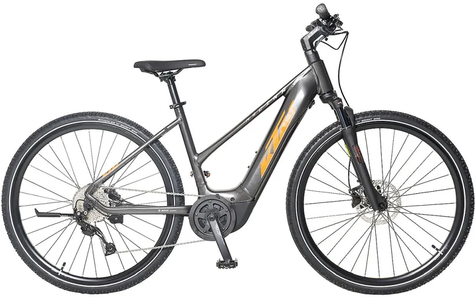 Aktuell KTM Macina Cross P510 - 500 Wh - 28 Zoll - Trapez - machine grey (orange+silver) - Größe 51 CM