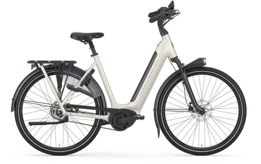 Sale Gazelle Grenoble C5 - 600 Wh - 28 Zoll - Tiefeinsteiger - 2026 - Ivory White matt - Größe 53 CM