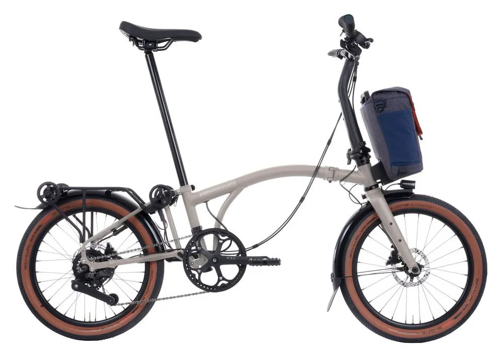 Top-Preis Brompton Electric G Line e-Motiq Urban - 345 Wh - 20 Zoll - Faltrahmen - 2026 - Traidust White - Größe Short
