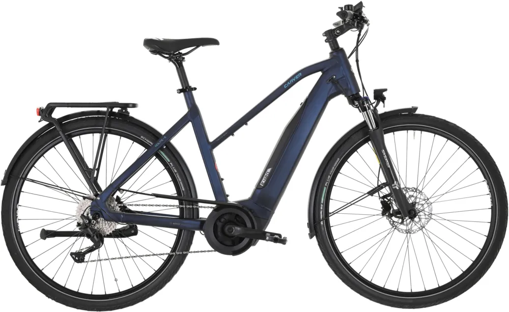 Carver Route E.420 - 500 Wh - 28 Zoll - Trapez - black blue/dark anthracite/turquise - Größe 45 CM Begrenztes Angebot