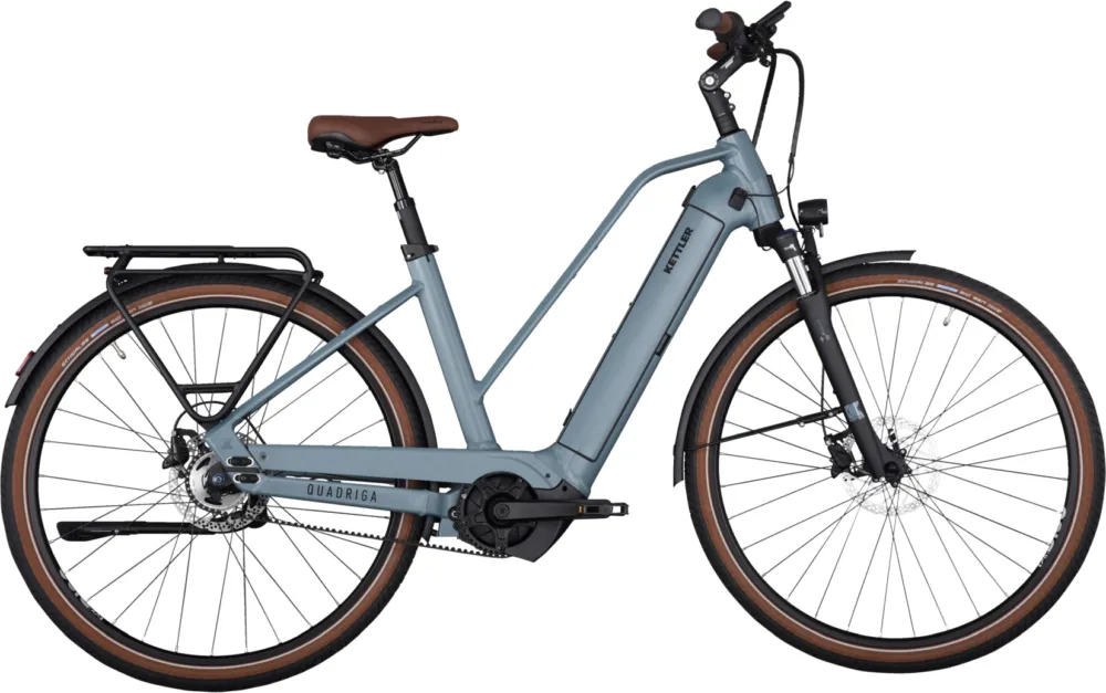 Abverkauf Kettler Quadriga P5 Belt RT - 625 Wh - 28 Zoll - Trapez - modern blue matt - Größe 48 CM