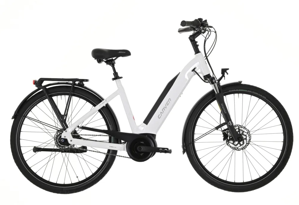 Carver Cityzen E.410 FL - 400 Wh - 28 Zoll - Tiefeinsteiger - white/anthracite/silver - Größe 60 CM Garantierte Lieferung