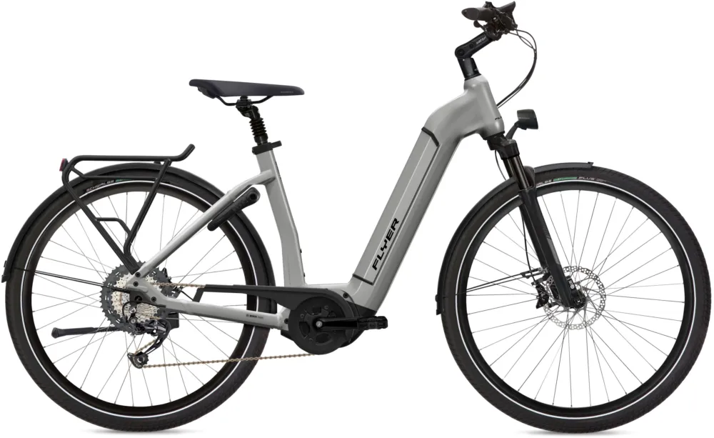 Gratis Versand Flyer Gotour6 3.10 - 625 Wh - 28 Zoll - Tiefeinsteiger - Cast Silver Gloss - Größe L