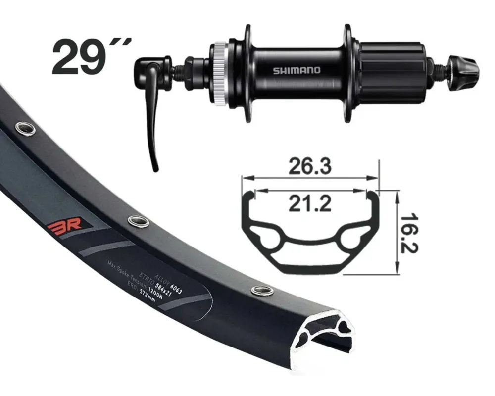 Mega-Angebot Hinterrad 29 Zoll Rodi Black Rock FH-QC300, CL 135mm 36-Loch | black 21-622