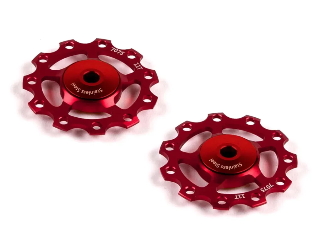 Garantierte Lieferung CEMA Alu Schaltrollen Shimano/ - Edelstahl Lager | rot