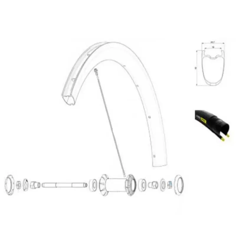 Mavic Cosmic Pro Carbon UST TDF Front felge - 700 - 28´´ 18H Saisonangebot