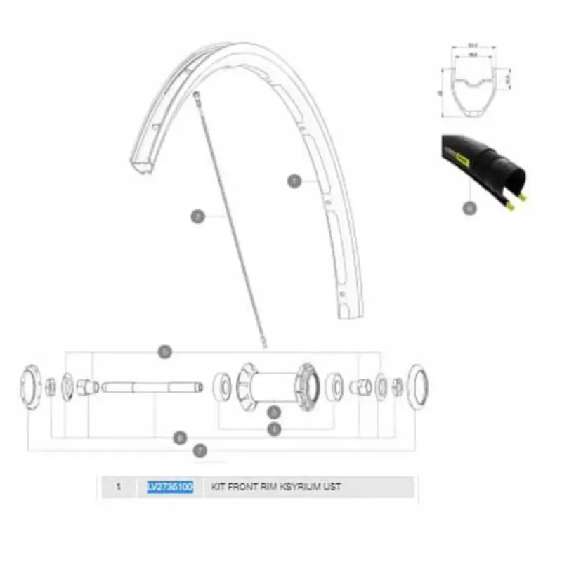 Mavic Ksyrium UST Vorderradfelge refurbished - 700 - 28´´ 18H Bestseller