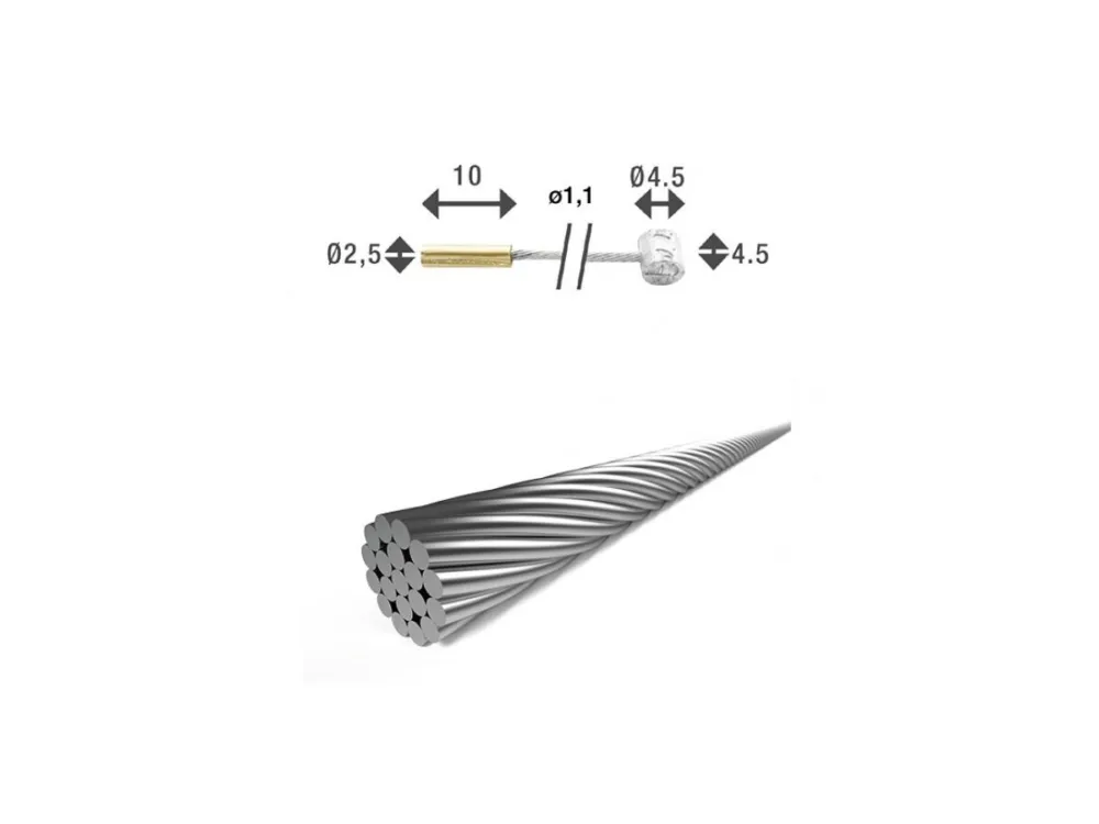 XLC Schaltinnenzug Ø1,1/2250mm Ø2,5x10mm und Ø4,5x4,5mm Preisknaller