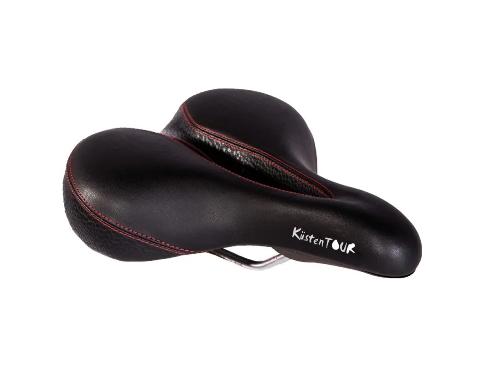 P&P Bequemsattel - Bequemsattel P&P Küstentour 800 schwarz/rot, Unisex, 265x205mm, ca. 474g Zertifiziert